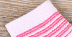童袜粉色多条纹白袜口舒适透气宝宝袜详情图3