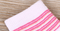 童袜粉色多条纹白袜口舒适透气宝宝袜细节图