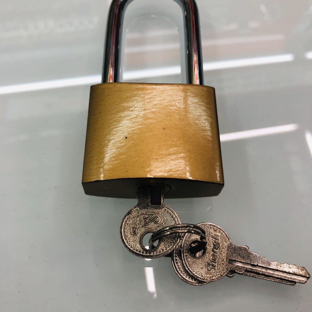 Wholesale of 38# imitation copper long beam padlock, watch box cabinet lock, small lock head and warehouse lock Specification image