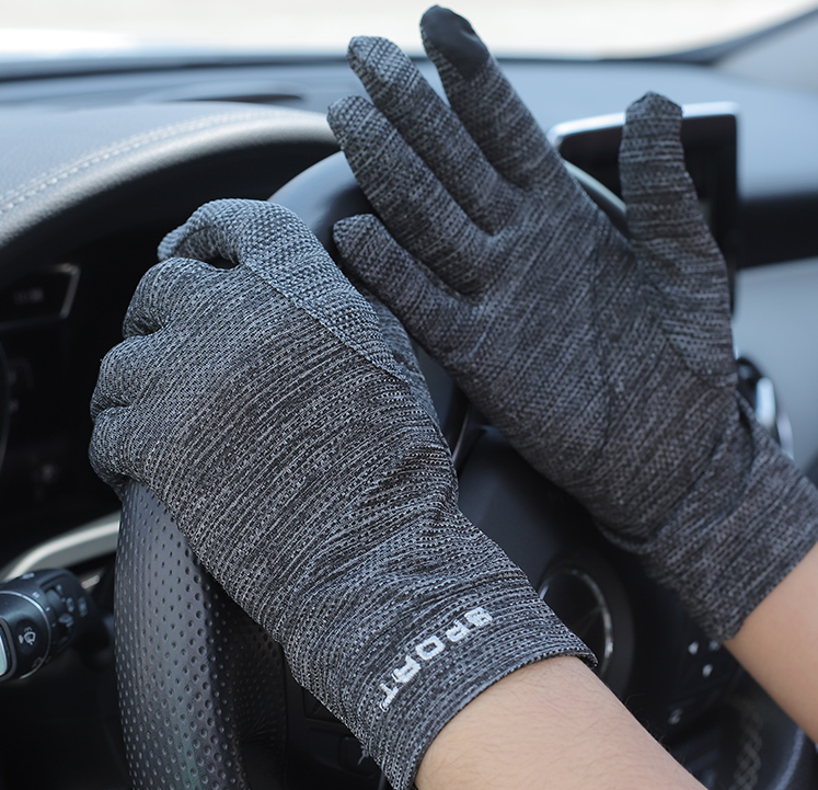 超薄开车防晒手套男冰丝夏天运动骑行防滑驾驶透气速干触屏春秋季