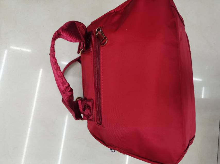 红绣格子双拉链手提包 七色选色细节图