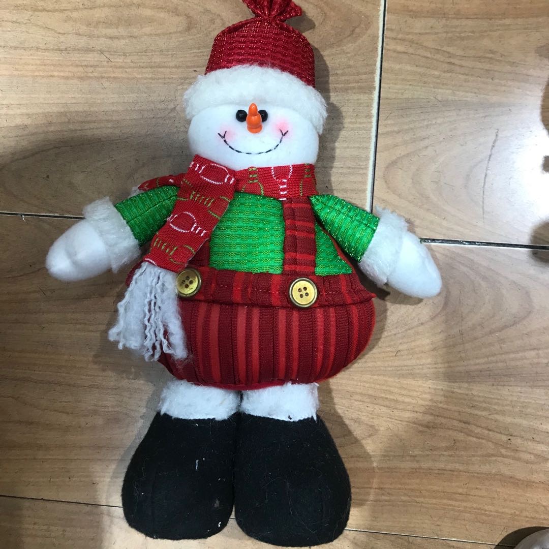 可站立圣诞雪人摆件创意圣诞毛绒涤纶料120pc