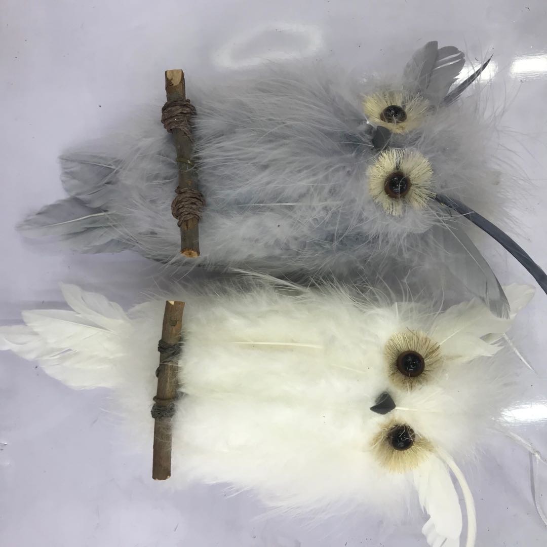可爱卡通造型树枝猫头鹰挂件摆件工艺品