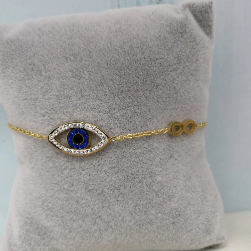 Europe And The United States High-End Temperament Gold Angel Eyes Bracelet Micro-Inlaid Color Anti-Allergy Network Red Matching Jewelry details Picture