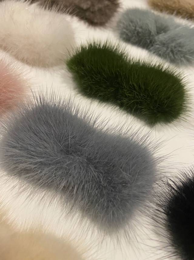 4X8公分真水貂毛领结细节图