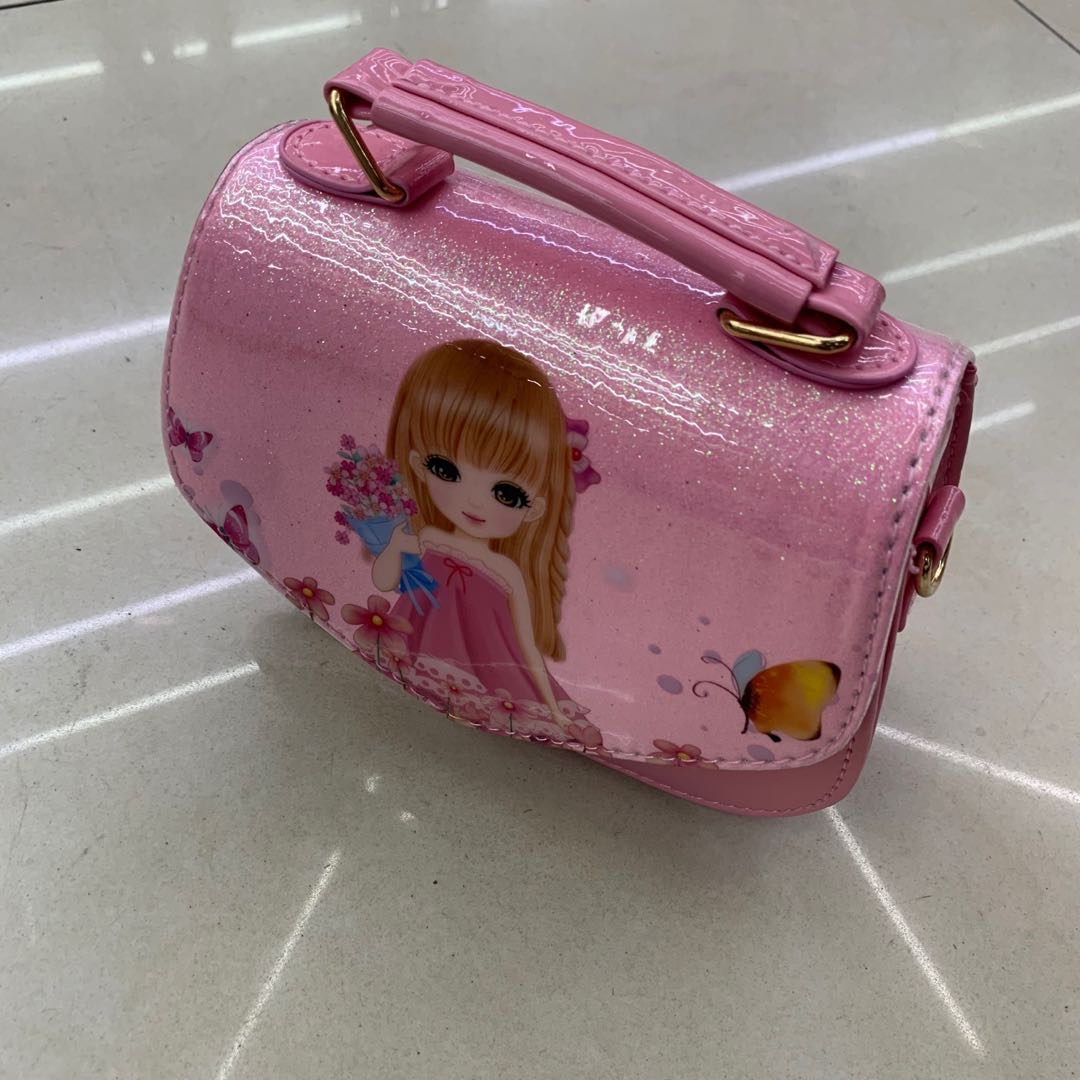 Summer Flower Cute Princess PU handbag crossbody bag, pink style