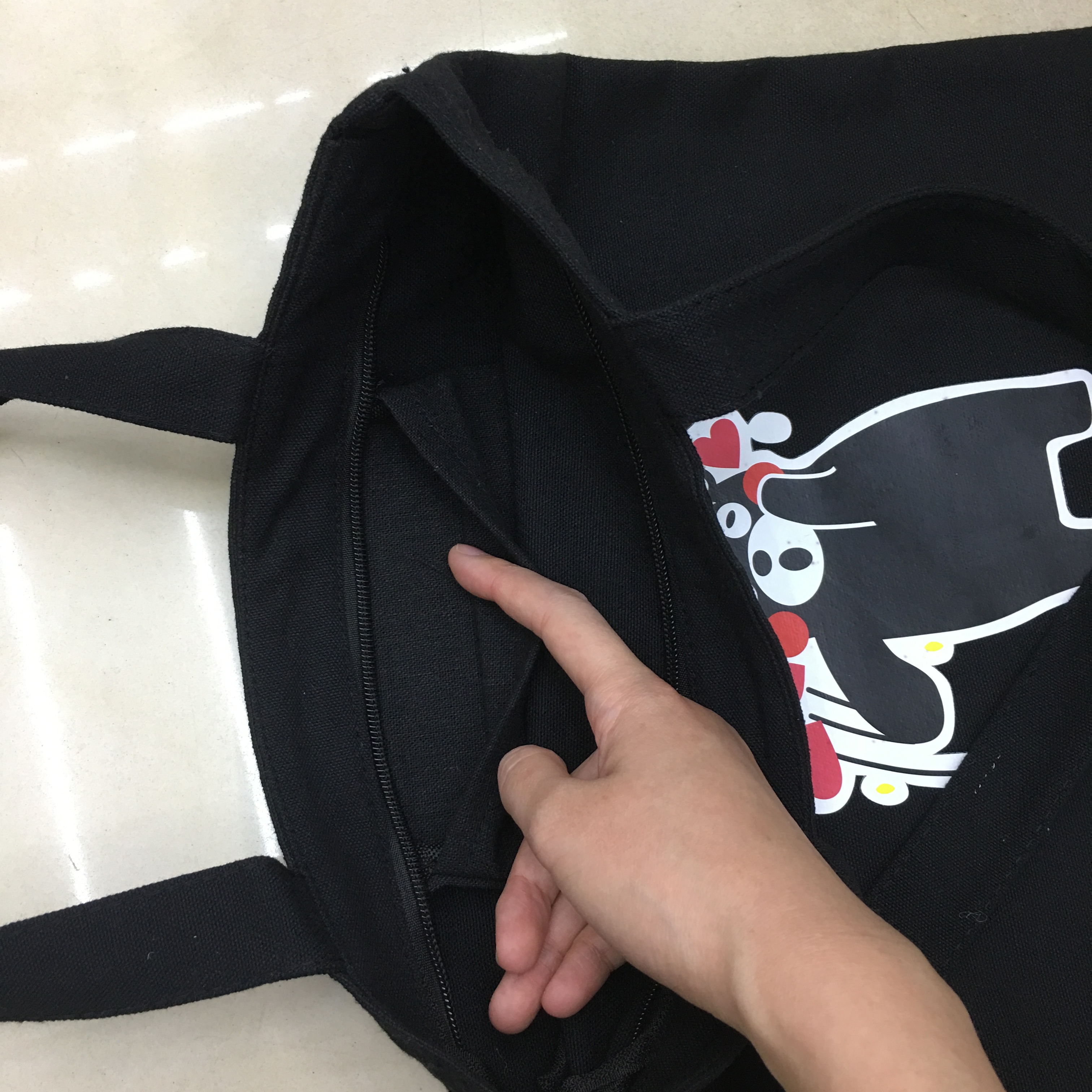 Korean Version Of Simple Art Single Shoulder Canvas Bag Japanese Students Cartoon Printed Shopping Bag Specification drawing
