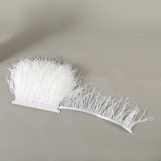 White Tip Dyed Cloth Strip Lamp Shade Feather Cloth Bag Clothing Accessories Diy Materials Specification drawing