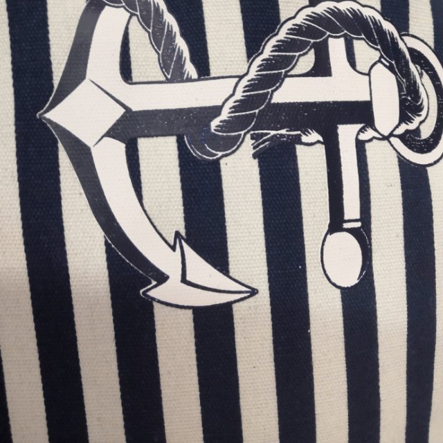 Hand Bag Canvas Bag Striped Blue Cloth Bag Specification drawing