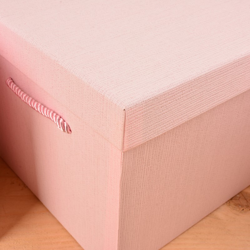 加高正方形礼品盒收纳盒带拎绳纯色礼盒产品图