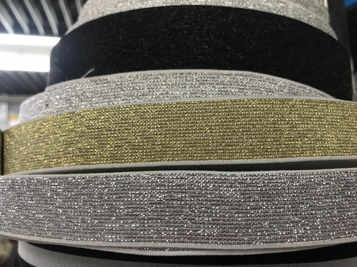 Gold Wire Elastic Band Wholesale 0.4-10Cm Wide Black And White Waistband Elastic Crochet Elastic Band details Picture