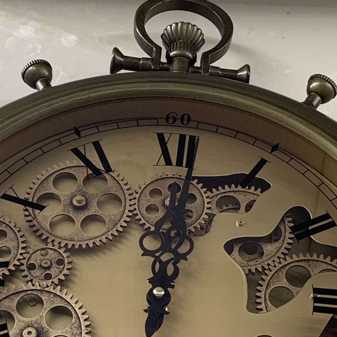 复古挂钟创意齿轮钟表装饰铁艺壁饰金属挂钟详情图2