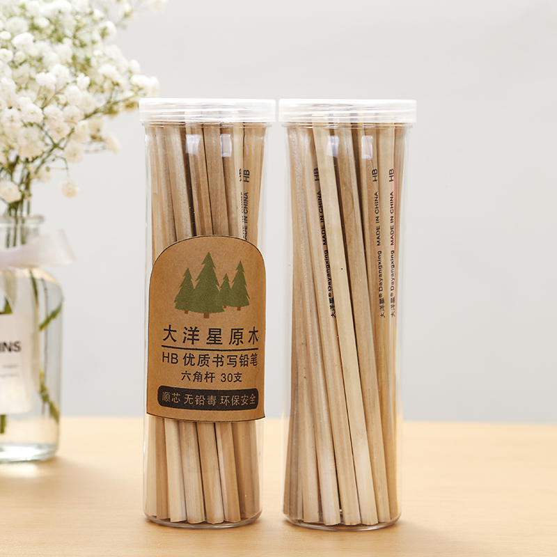 系列原木高端椴木无铅毒椴木一级杆铅笔细节图