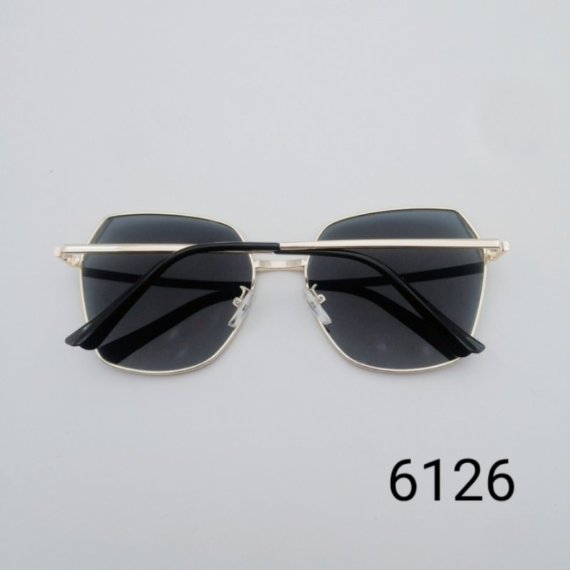 New fashionable sunglasses, large-framed polygonal sunglasses, polarized glasses, Korean version, trendy and trendy, high-end metal women's style, 6126 details Picture