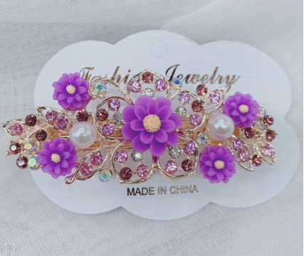 Manufacturers direct large hair card rhinestone spring clip fashion joker hair clip top clip fashion crystal edge clip hot style big clip thumbnail