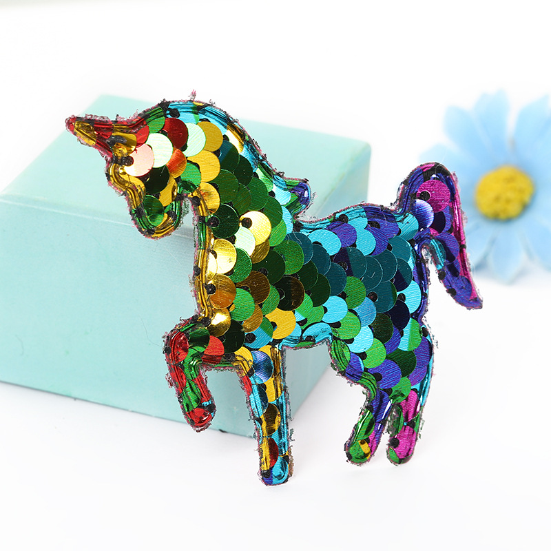 Colorful shiny scales unicorn key chain bag pendant DIY accessories materials thumbnail