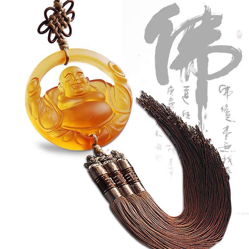 Hongyu Handicrafts pendants, car pendants, interior decorations, car pendants, male Maitreya Buddha, female peace amulets, glazed Buddha statues, Amitabha Buddha, Maitreya Buddha decorative accessories details Picture