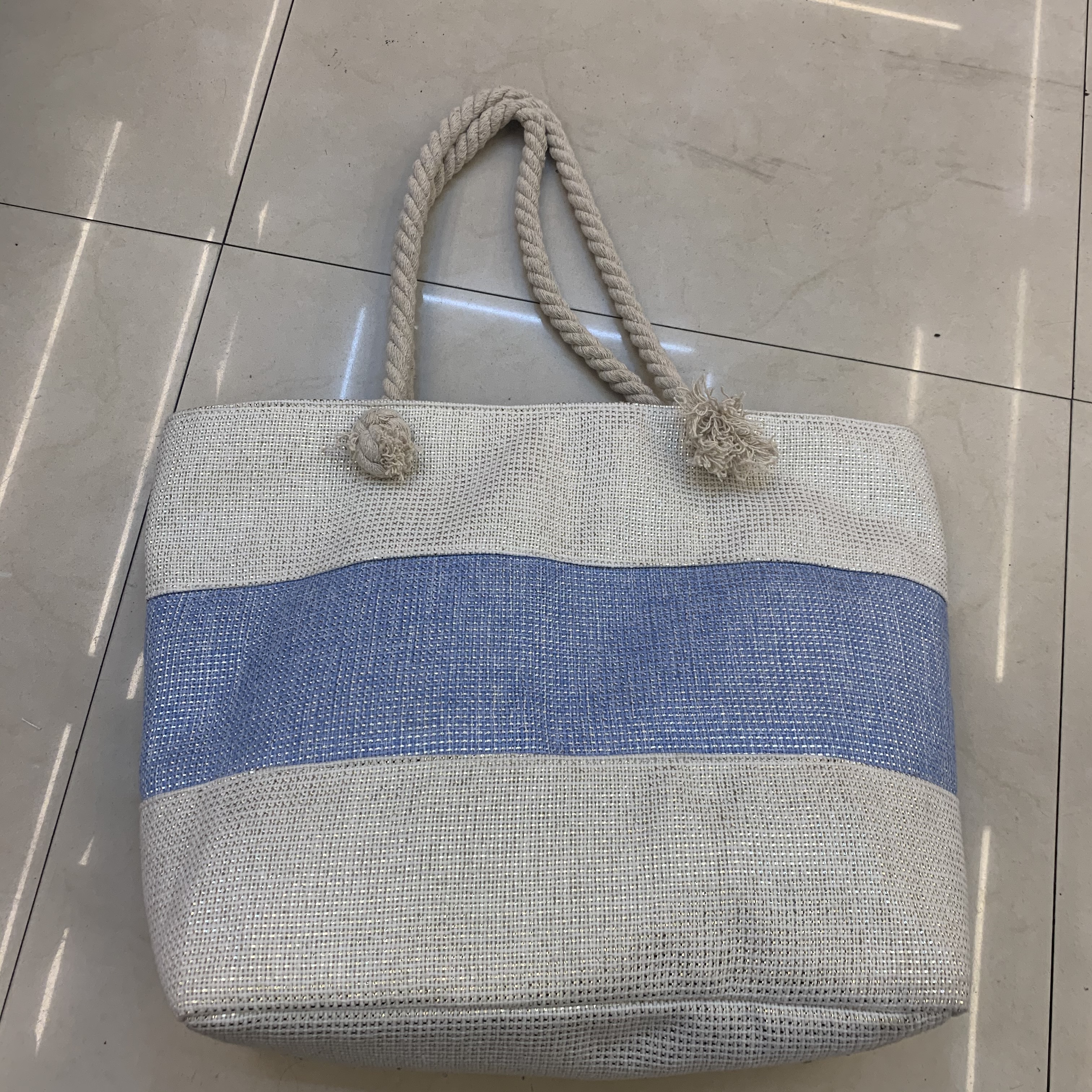 沙滩ins潮手提白色帆布包印花字母新款大容量旅游单肩大包女