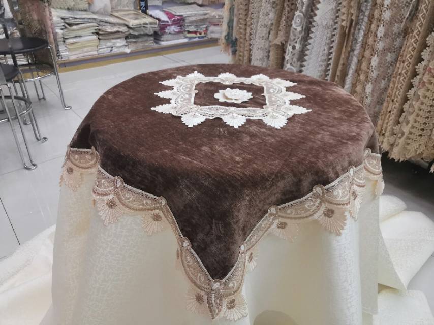 New high-end cashmere cloth three-dimensional flower process table cloth pillow table flag thumbnail