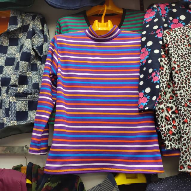 秋冬季中老年女士印花加绒保暖内衣弹力薄绒秋衣女松大码半袖上衣纯棉潮流男装体恤装批发