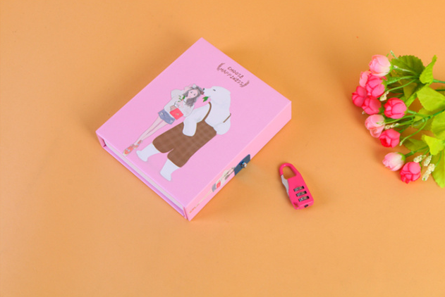 创意文具小清新带锁日记本盒装记事本锁本笔记本子细节图