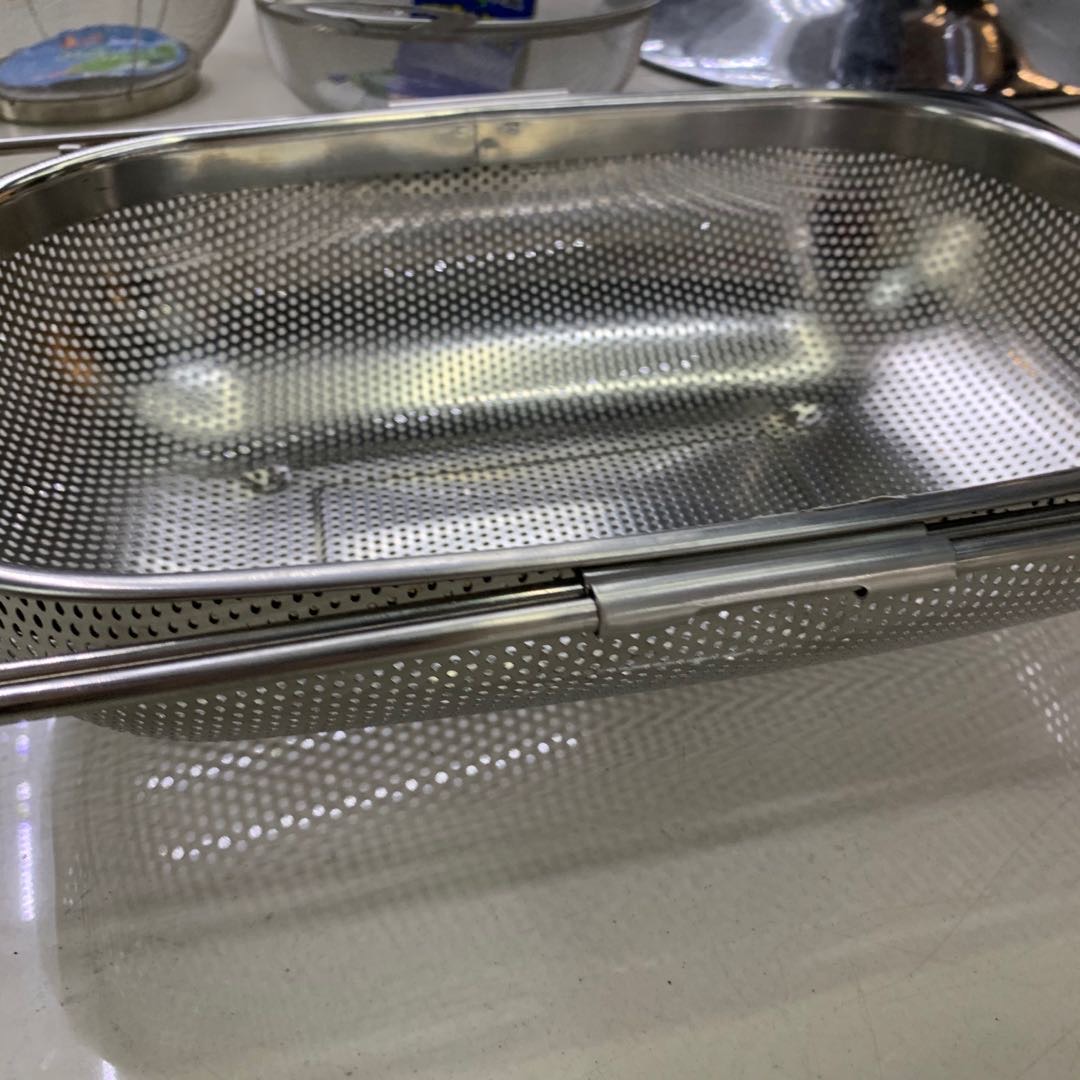 滤碗含手柄不锈钢手柄伸缩沥水篮洗菜筐碗架子细节图