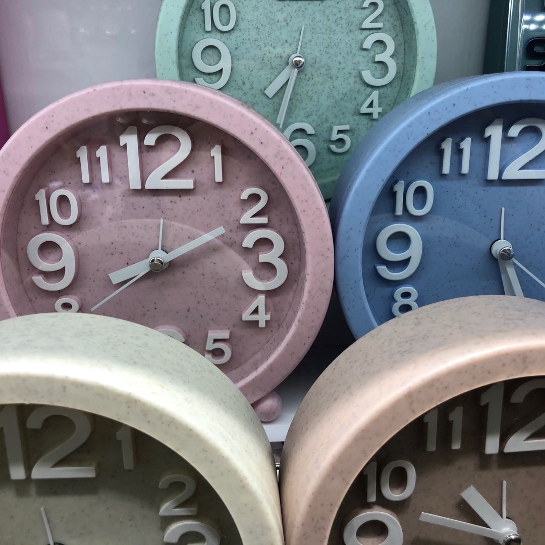 Circular Straw Alarm Clock Mechanical Loud Sound Alarm Creative Personality Students With Lazy Clock Simple Wake Up Children details Picture