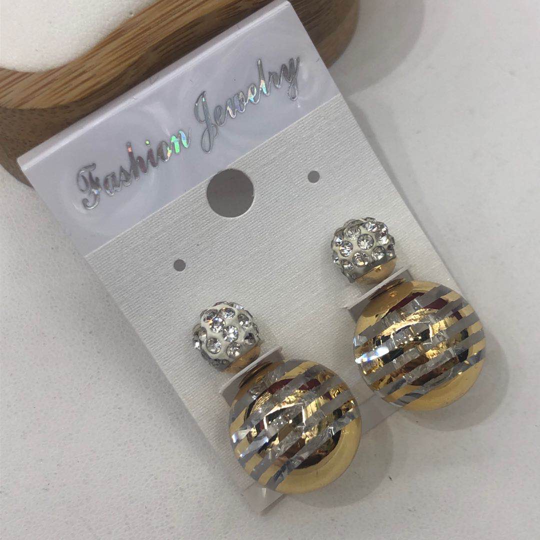 European and American style simple and stylish front and back clip earrings, personalized earrings, cute, sweet and elegant earrings Specification image