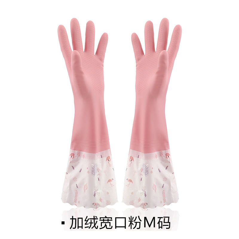 乳胶胶片加厚防水洗菜洗碗手套加长橡胶女家用产品图