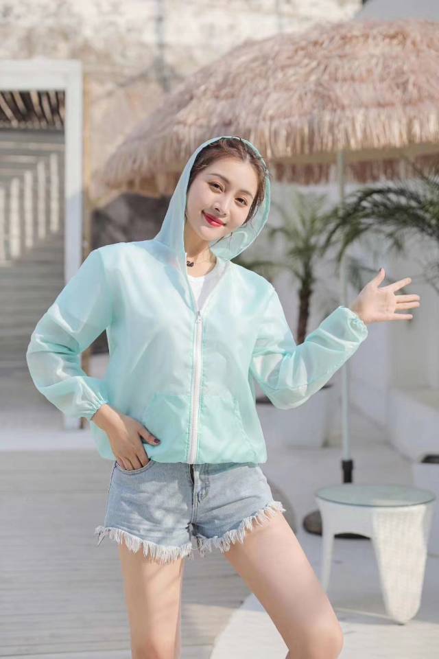 Women's short, form-fitting sun-protective clothing, outdoor skin wear, long-sleeved, light outerwear, trendy