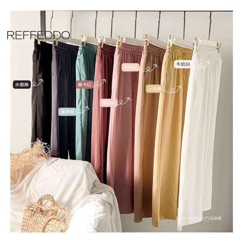 Cloud wide-leg pants for women, high waist, drape, spring and autumn, thin and loose Korean-style trendy straight-leg pants, chiffon casual pants details Picture