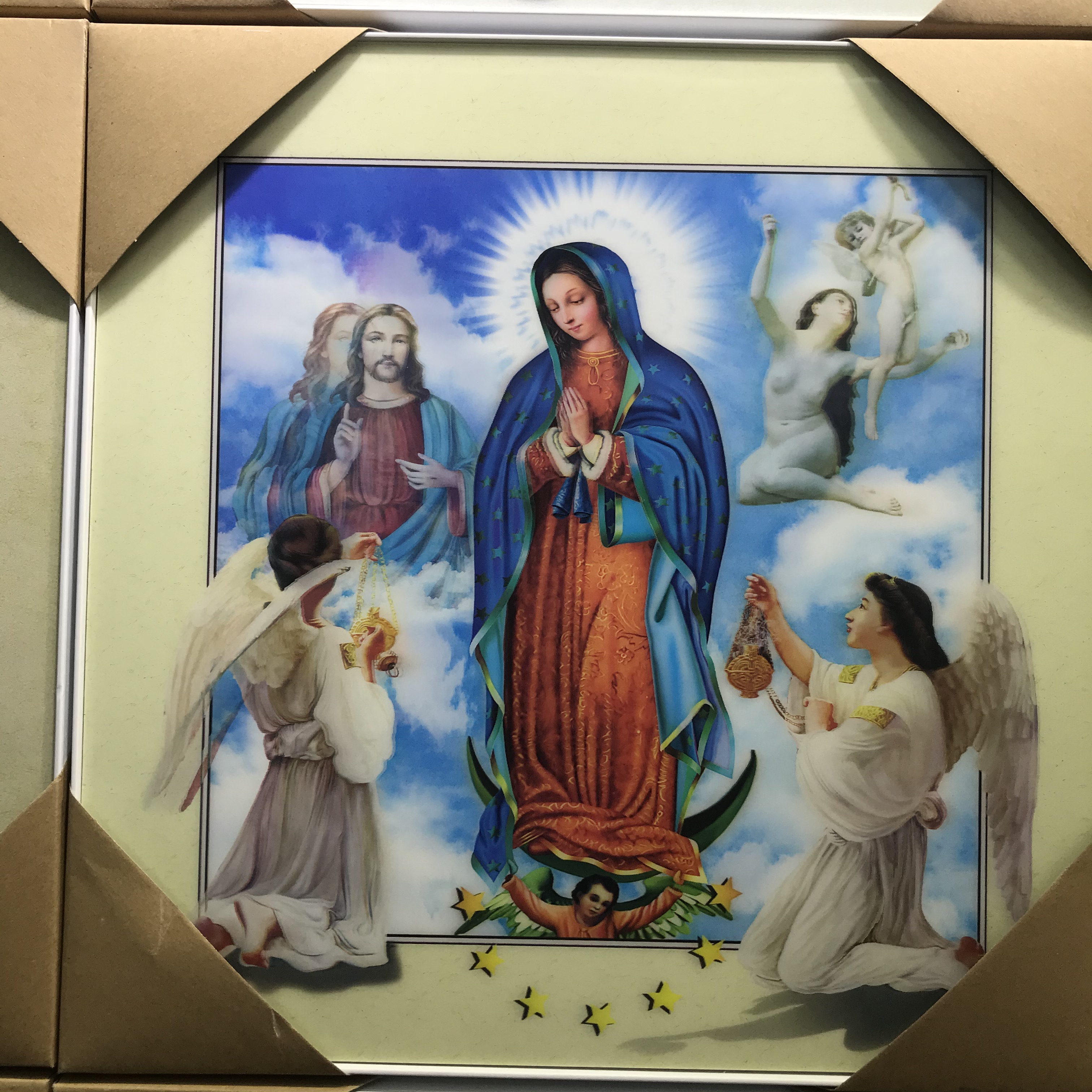 基督教5D装饰画现代中式客厅电视背景墙壁画5D影视墙装饰墙纸