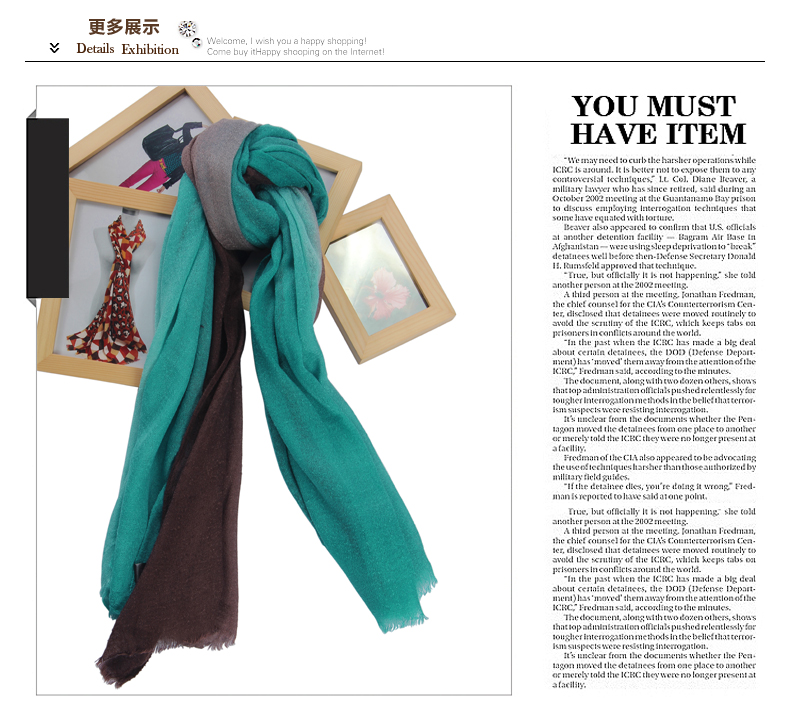 Women's Fashion Trend Everything With Elegant Two-Tone Gradient Imitation Cashmere Scarf