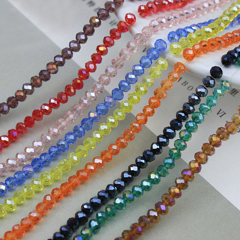 玻璃水晶珠子diy饰品服装手工编制串珠材料4mm菱形珠散珠整条图