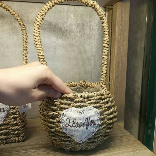 庆玲工艺草编装饰花篮喜糖铺子手办礼家居装饰