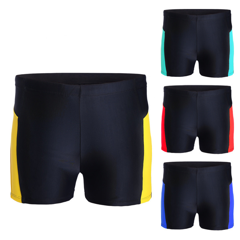 锦纶面料均码侧边宝蓝湖蓝红色黄色泳裤