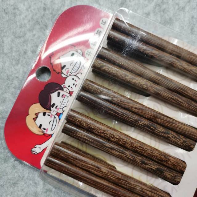 Beautifully Packaged Chinese Fast Child Family With 10 Pairs Of Solid Wood Long Hot Pot Bamboo Chopsticks Specification drawing