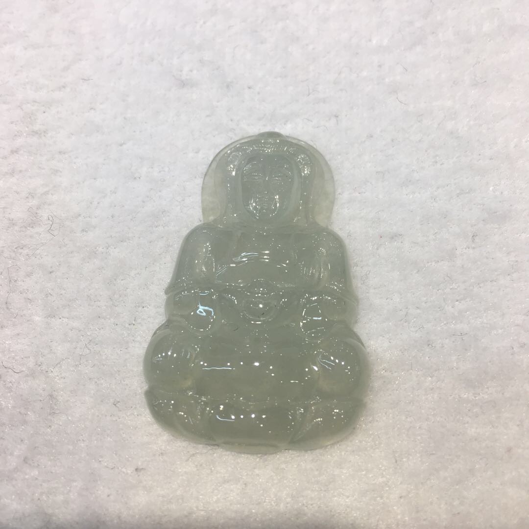天然翡翠冰种浅绿观音吊坠玉坠玉观音吊坠A货男款玉器玉石