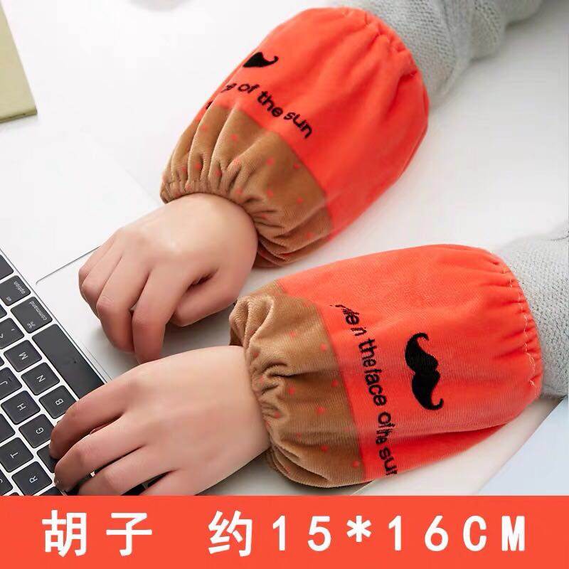 袖套女短款可爱儿童简约成人男工作办公羽绒服套袖毛绒秋冬季韩版