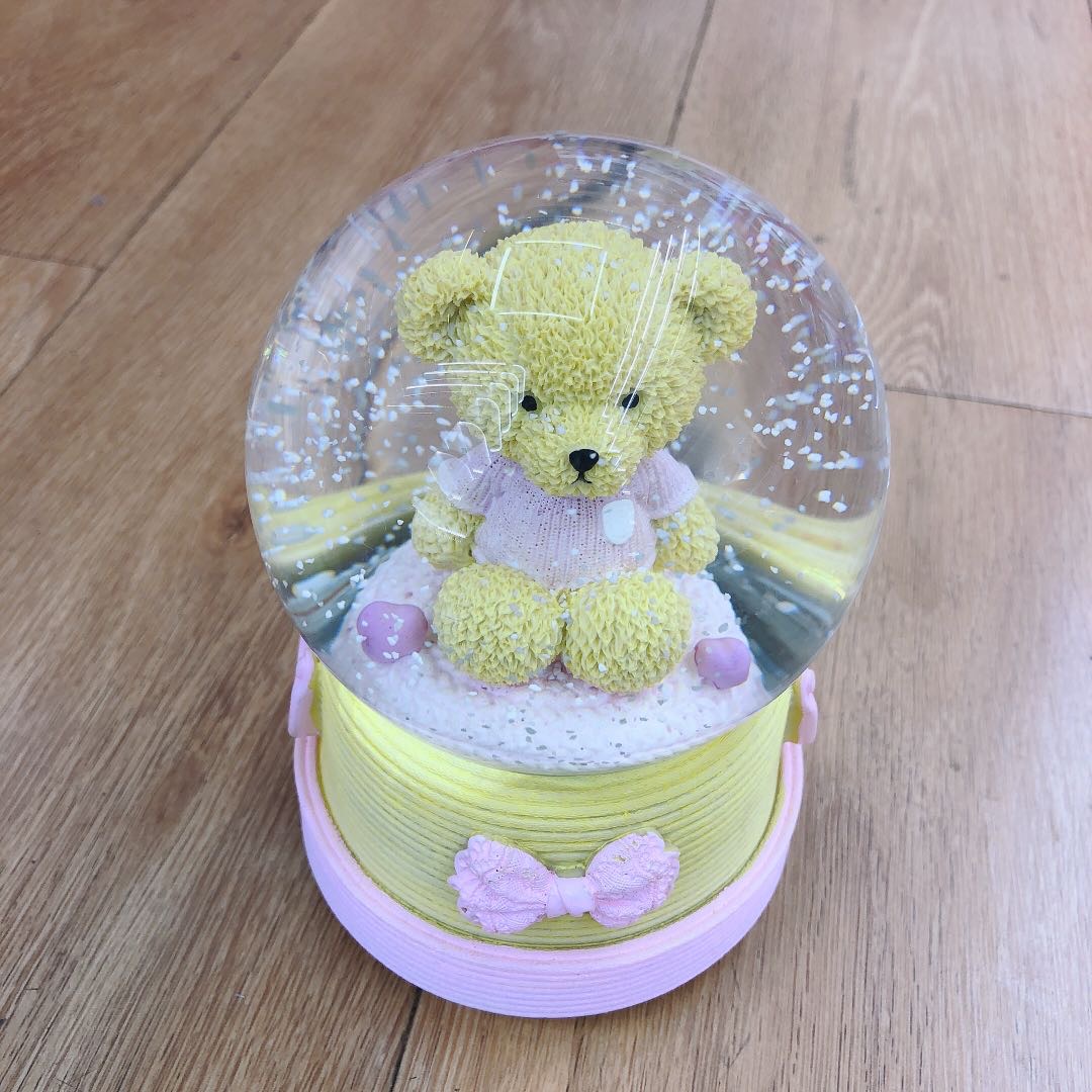 Creative Birthday Gift: Snowflake Crystal Ball, revolving music box, Music Box and Bear