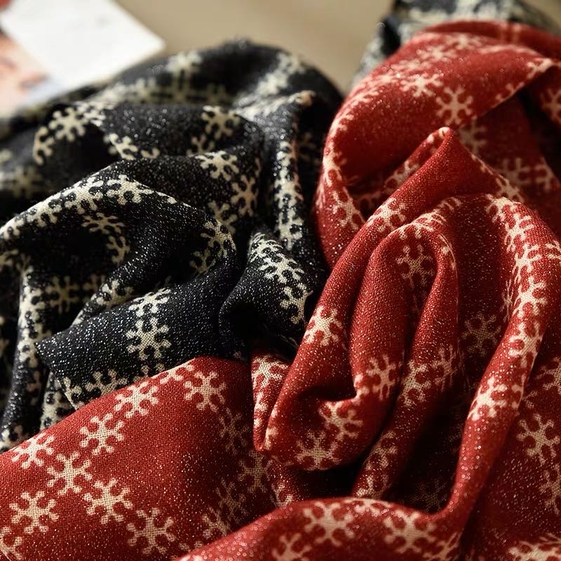 Snow Pattern Scarf Shawl Dual Use Korean Version Temperament Everything details Picture