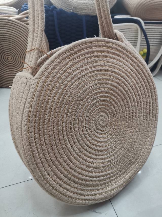 Spring/Summer 2020 Ocean Air Age Reduction Crossbody Bag Round Cotton Woven Bag details Picture