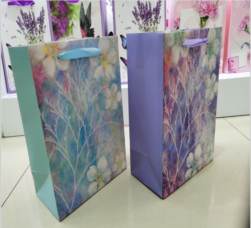 4004 Paper handbag, gift bag, paper handbag, flower and plant design gift bag, hand-held details Picture