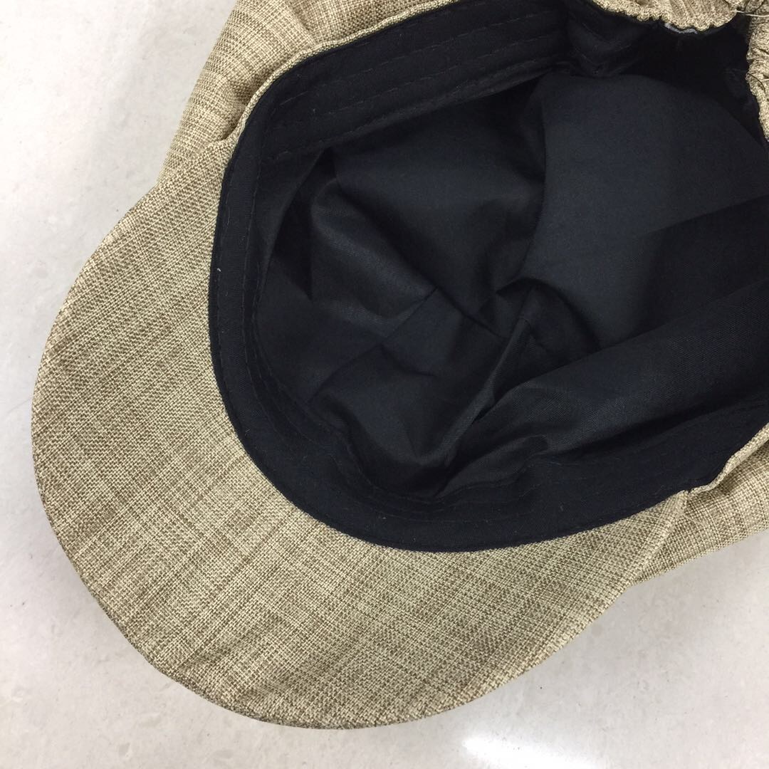 Japanese-style cotton and linen simple and versatile octagonal hats for women, British retro spring and summer thin, artistic and soft girl newsboy hats trend details Picture
