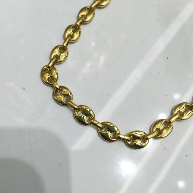 咖啡豆男士不锈钢镀金项链挂链配饰产品图