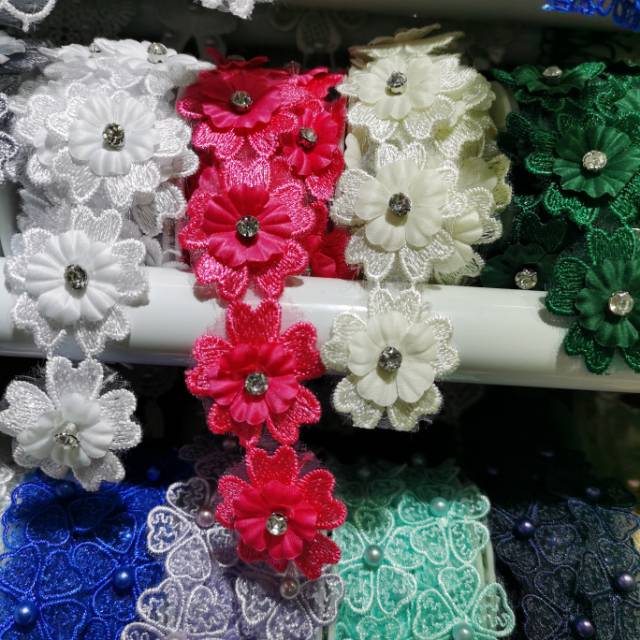 With Diamond Multicolor Lace Accessories Handmade Diy Dress Skirt Ornaments Glass Vase Fabric Decorative Floret Specification drawing