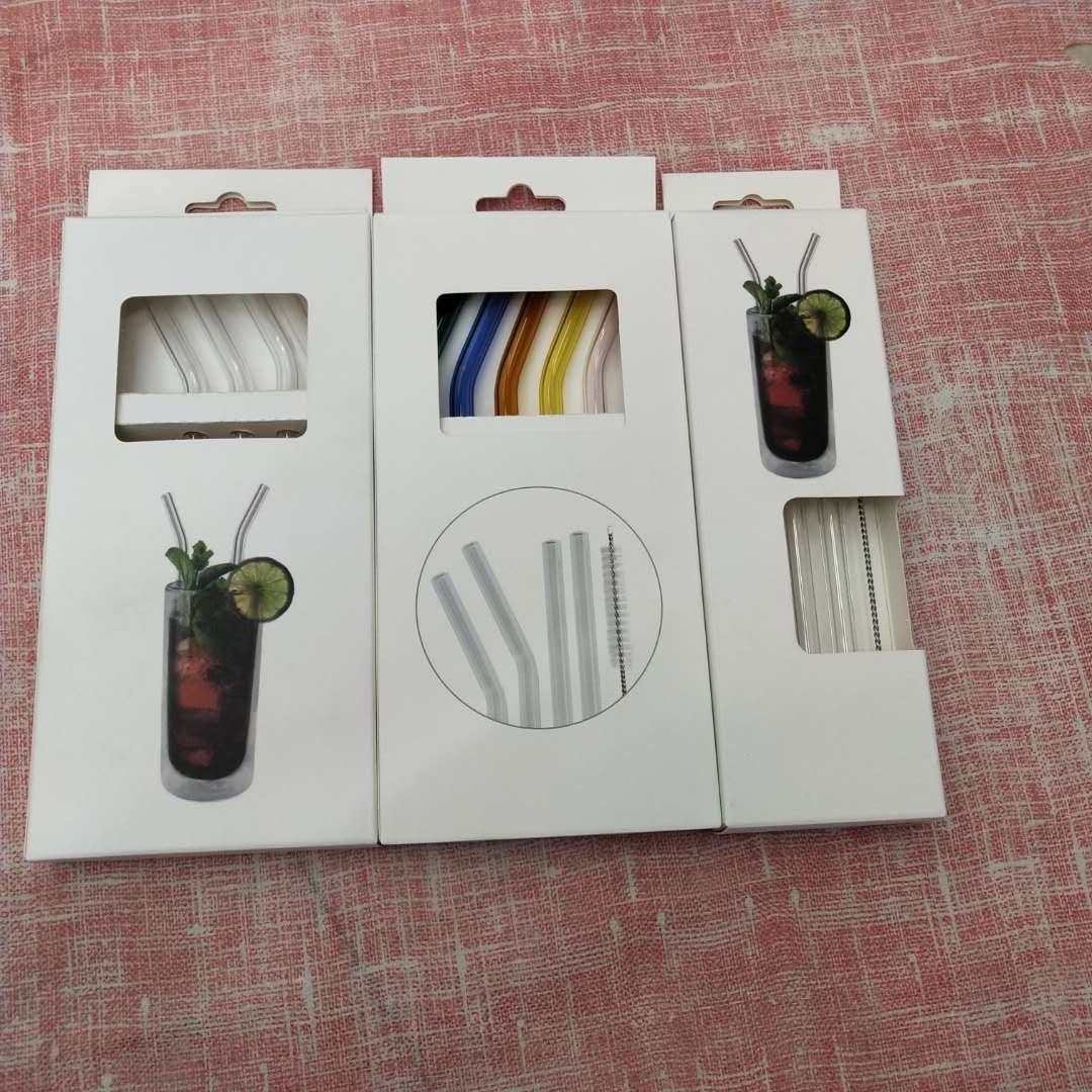 Bent glass straws, colored glass straws can be reused details Picture