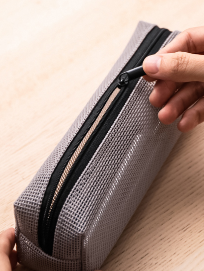 学生笔袋透明网格拉链袋铅笔袋文具袋小学生文具盒铅笔盒细节图