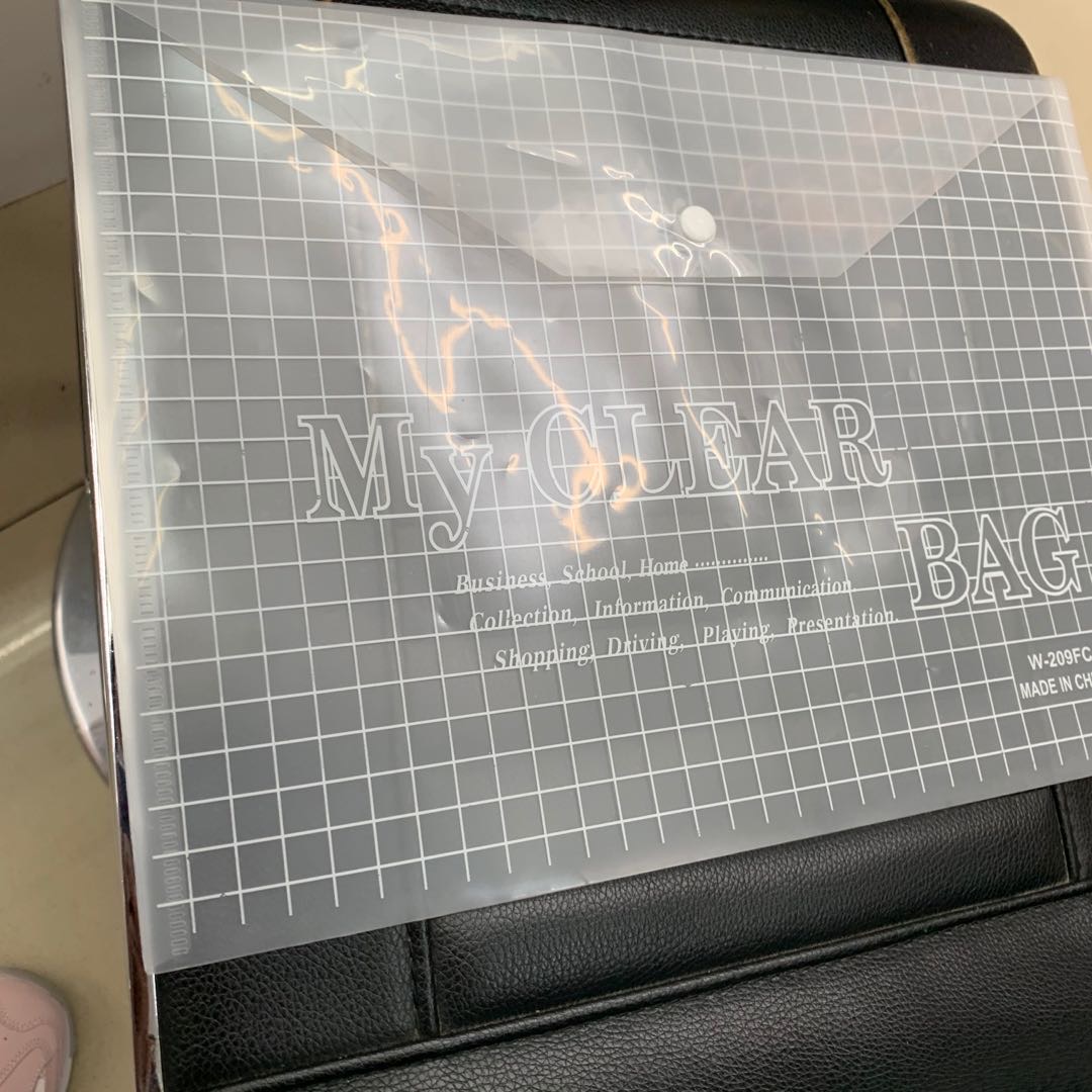 Transparent plastic file bag, A4 size, rainproof and dust-proof details Picture