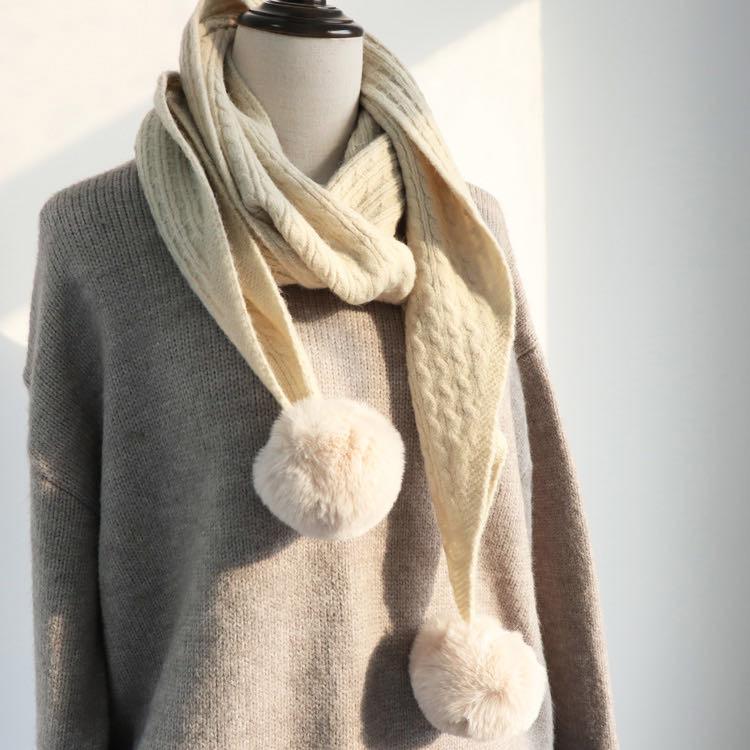 Casual With Classic Long Beige Warm Scarf For Women Specification drawing